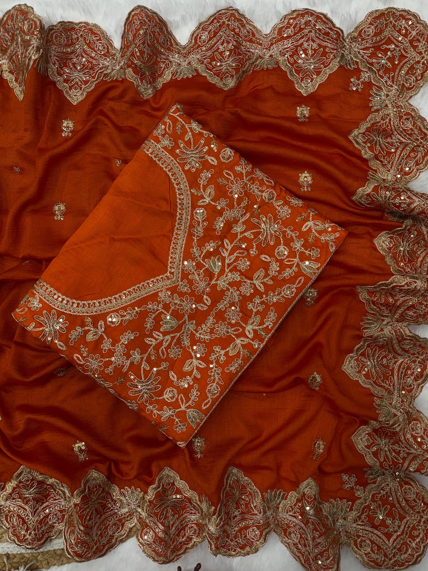 Rasmika's Designer Vichitra Silk Saree