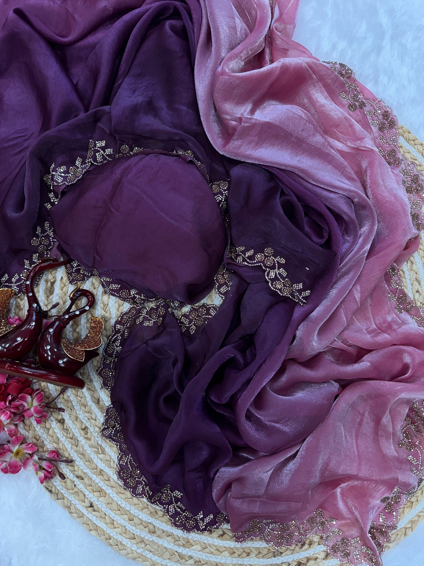 Party Wear Stylish Shaded Space Silk Saree