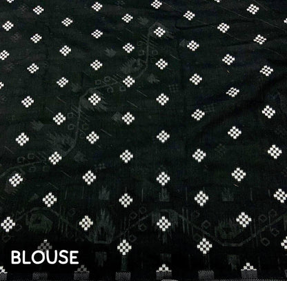 Black Ikkat Style Cotton Silk Saree