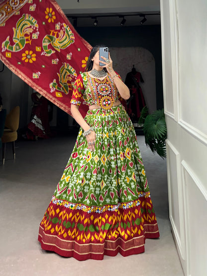 Green Designer Navaratri Wear Lehenga Choli