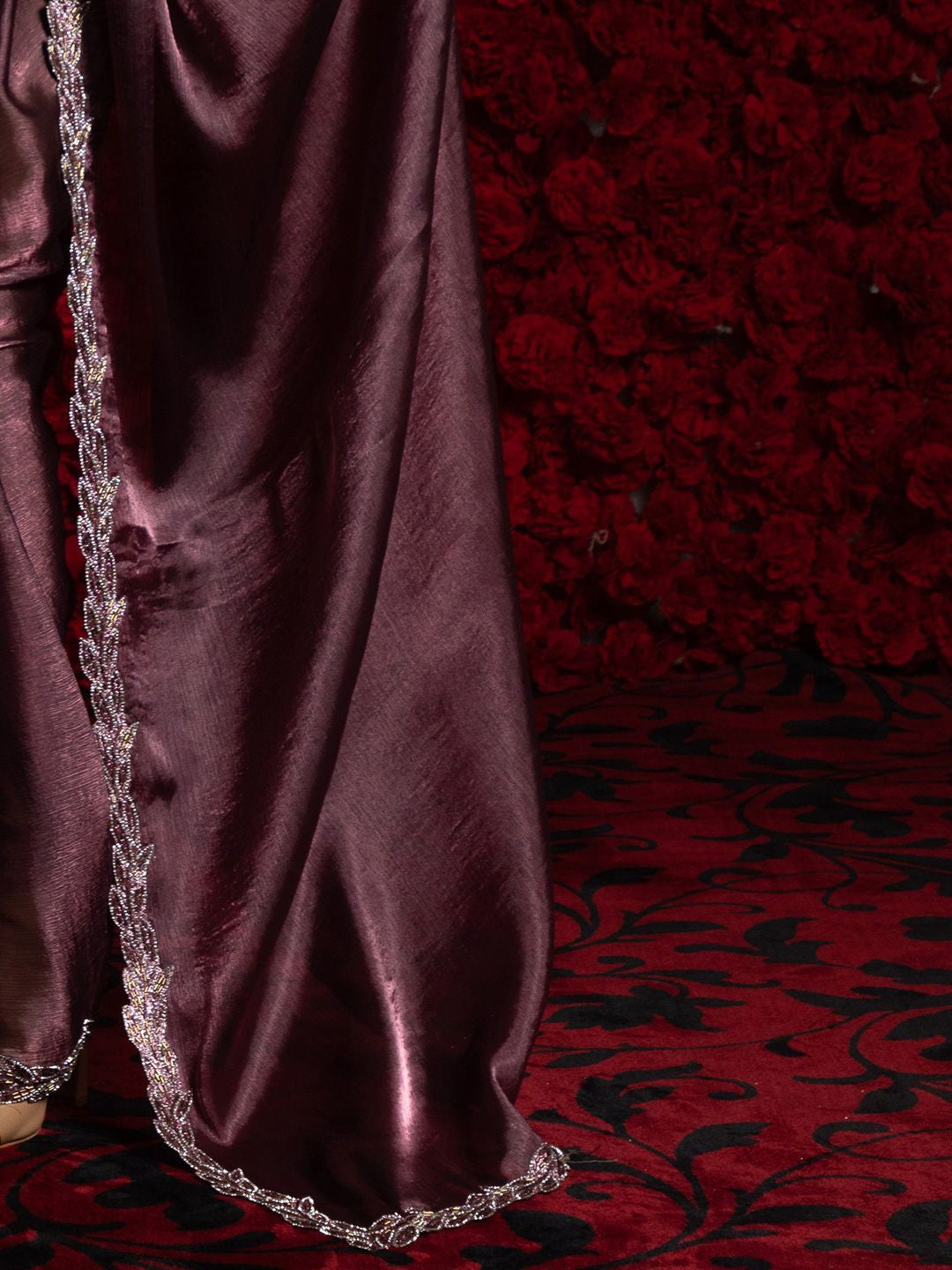 Magenta Party Wear Tissue Chiffon Saree | 100% Original Saree