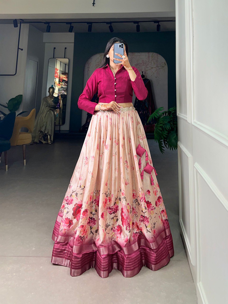Magenta Plum Co-ord Set Lehenga