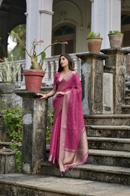 Magenta Traditional Kalyani Silk Saree