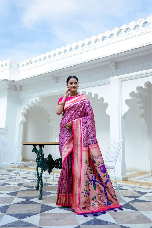 Magenta Traditional Kanjivaram Silk Saree