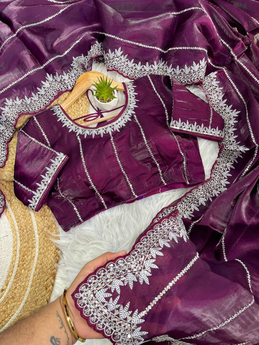 Magenta Zimmy Choo Silk Saree