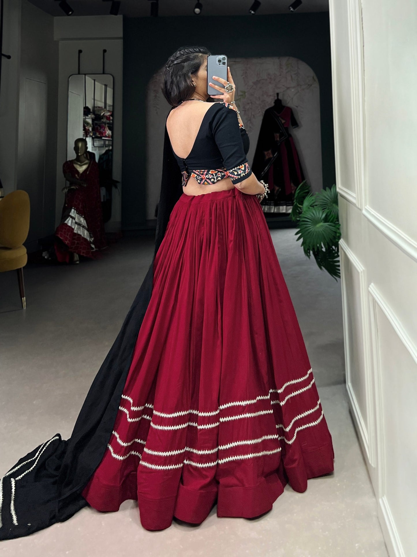 Maroon Designer Navaratri Wear Lehenga Choli