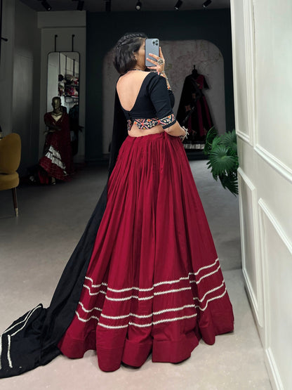 Maroon Designer Navaratri Wear Lehenga Choli