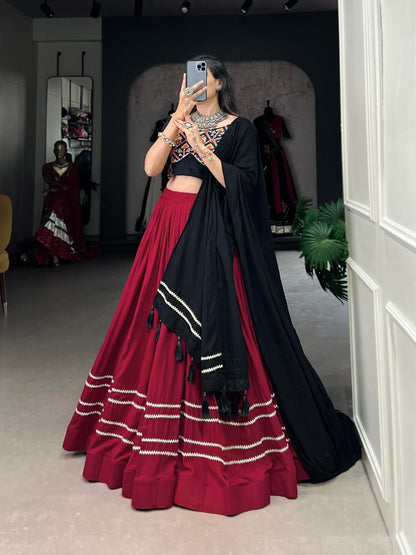 Maroon Designer Navaratri Wear Lehenga Choli