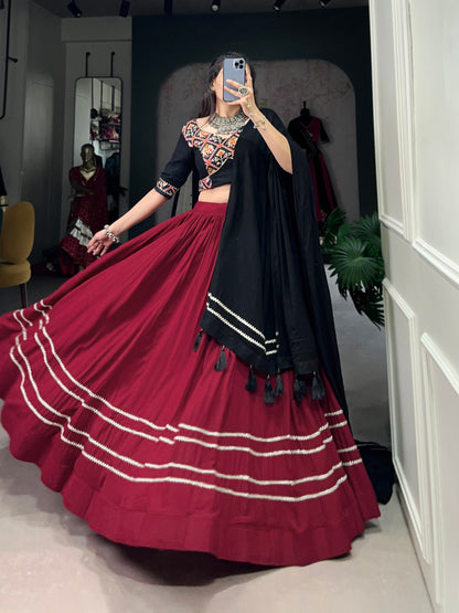 Maroon Designer Navaratri Wear Lehenga Choli