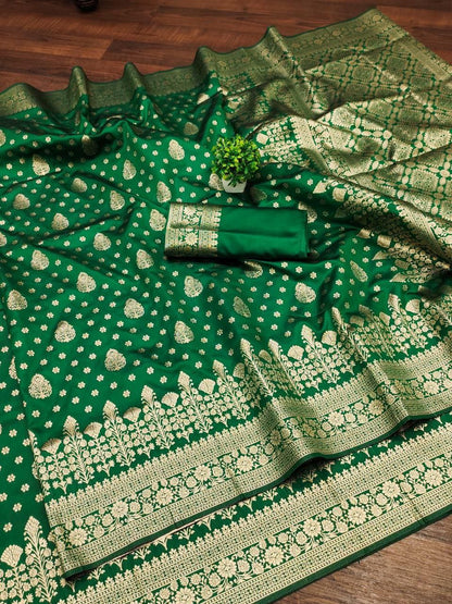 Green Banarasi Silk Saree