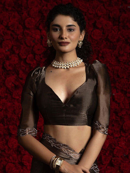 Metallic Party Wear Tissue Chiffon Saree | 100% Original Saree