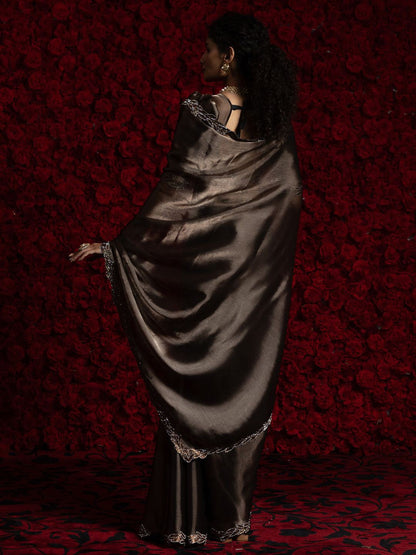 Metallic Party Wear Tissue Chiffon Saree | 100% Original Saree