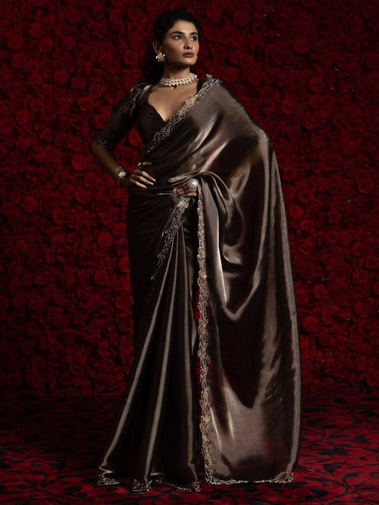 Metallic Party Wear Tissue Chiffon Saree | 100% Original Saree