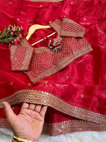 Metallic Pink Stylish Zimmy Choo Silk Saree