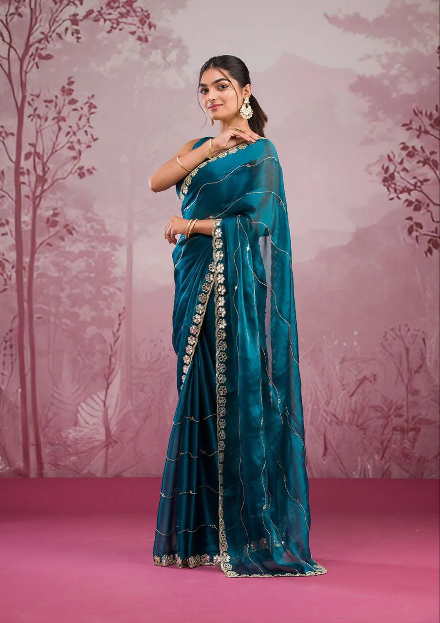 Midnight Blue Designer Zimmy Choo Saree