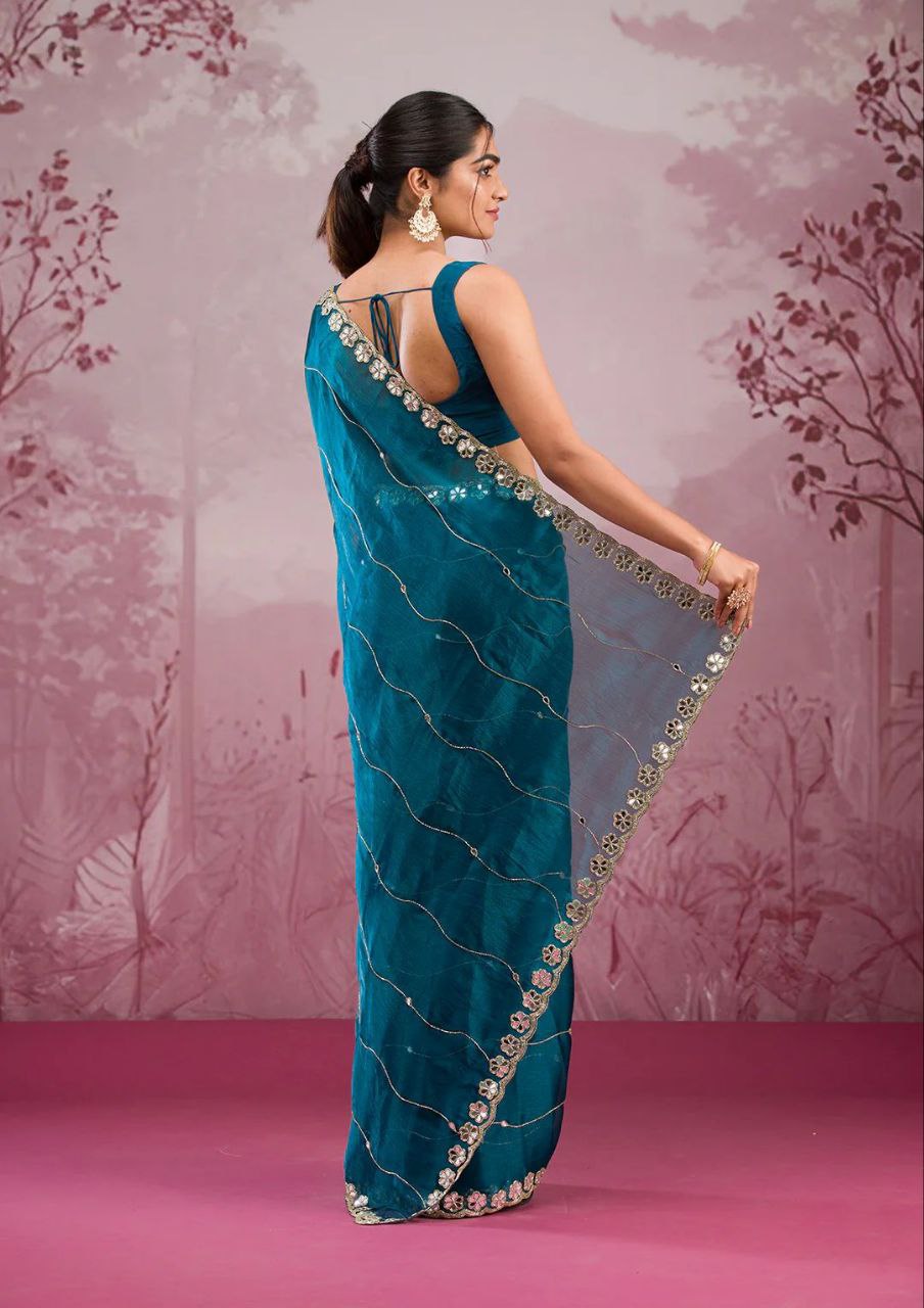 Midnight Blue Designer Zimmy Choo Saree