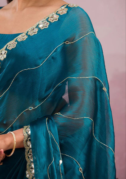 Midnight Blue Designer Zimmy Choo Saree