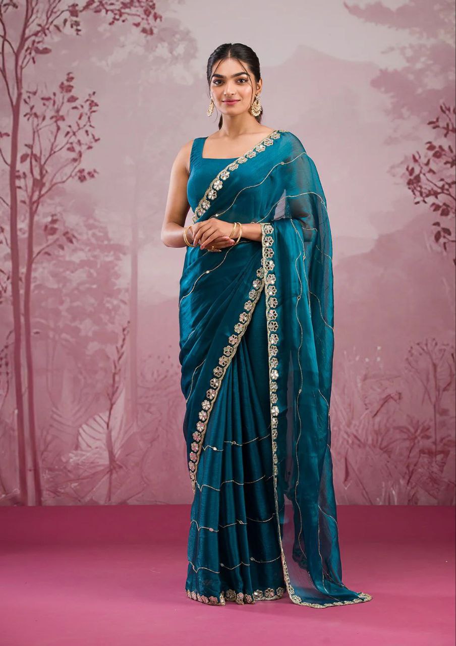 Midnight Blue Designer Zimmy Choo Saree