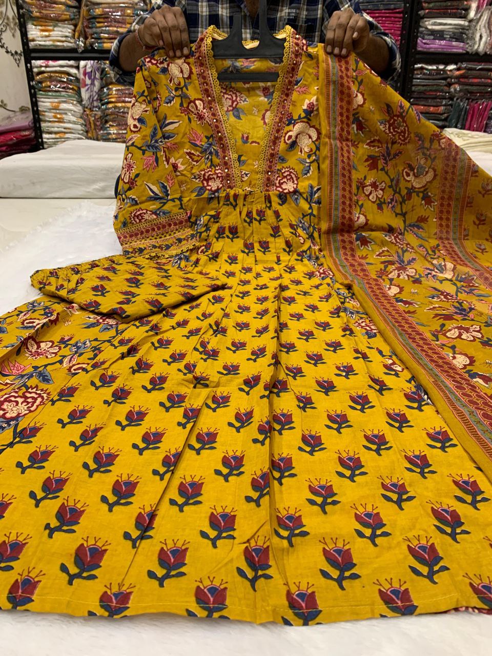 Mil Printed Cotton Kurta Pant With Dupatta