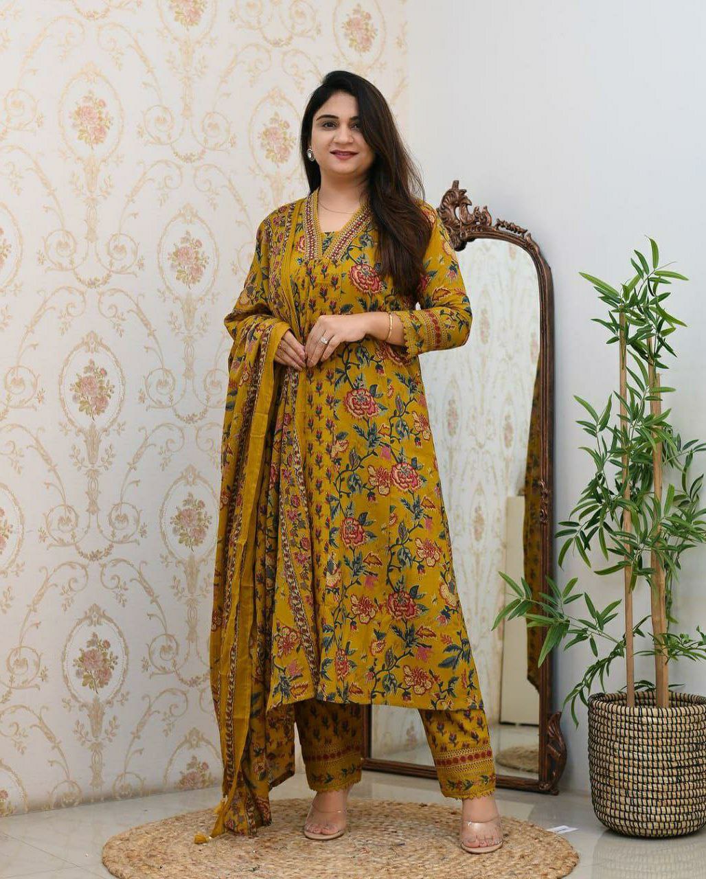 Mil Printed Cotton Kurta Pant With Dupatta