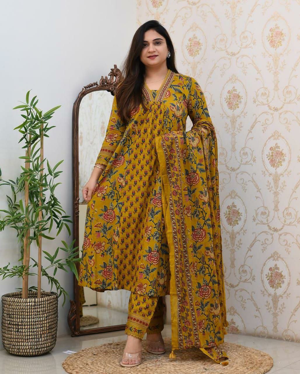 Mil Printed Cotton Kurta Pant With Dupatta