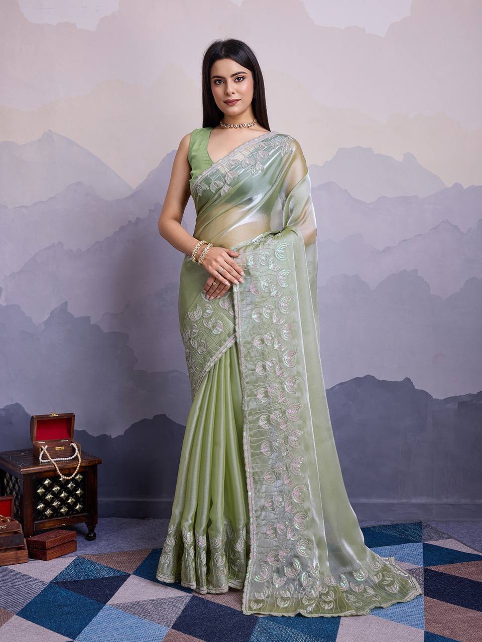 Mint Desiner Zimmy Choo Saree