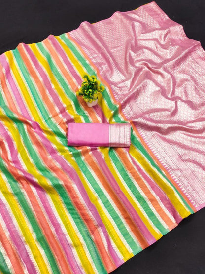 Multi Color Rich Cotton Silk Saree