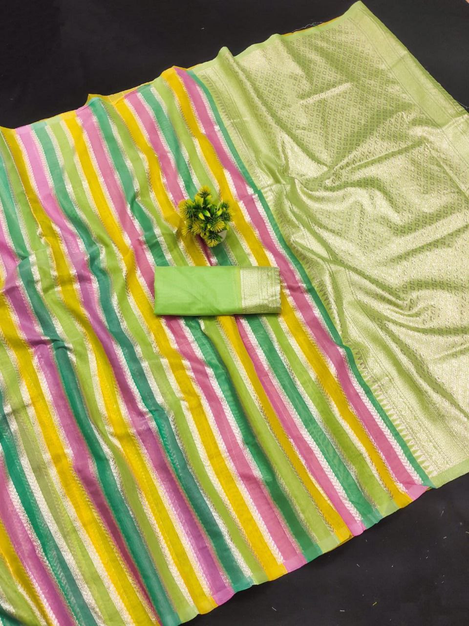 Multi Color Rich Cotton Silk Saree