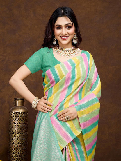 Multi Color Rich Cotton Silk Saree