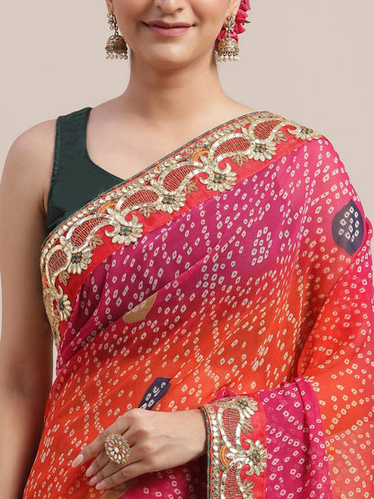Multicolor Designer Georgette Saree