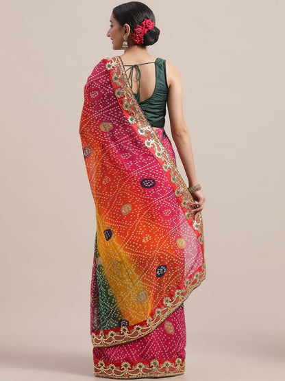 Multicolor Designer Georgette Saree