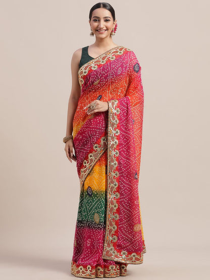 Multicolor Designer Georgette Saree