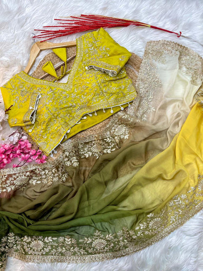 Multicolor Designer Taby Silk Saree