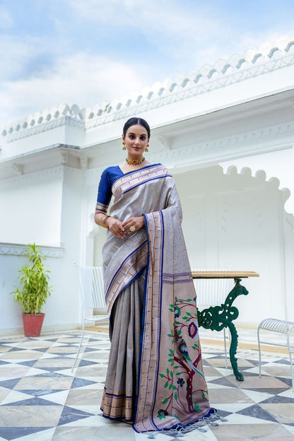 Navy Traditional Kanjivaram Silk Saree