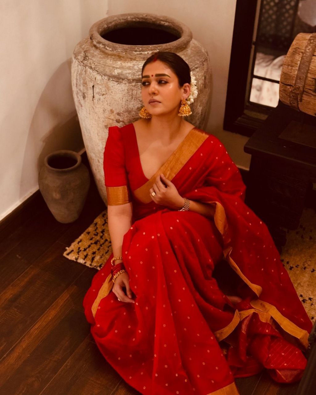 Nayanthara's Inspired Banarasi Cotton Silk Saree