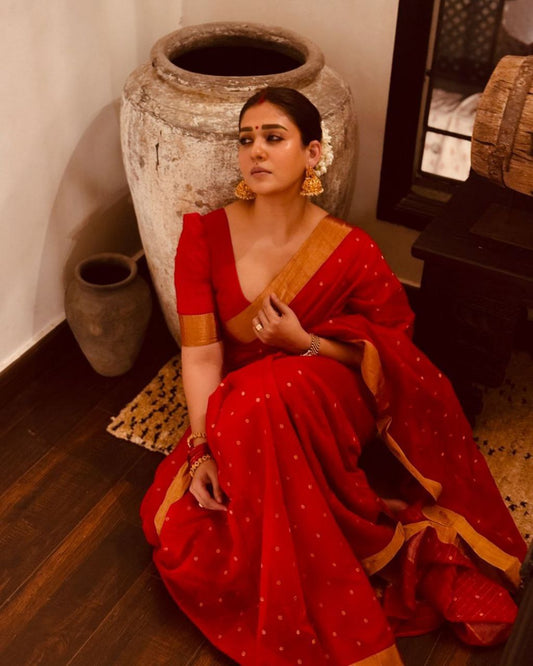Nayanthara's Inspired Banarasi Cotton Silk Saree