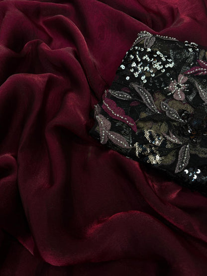 New Party Wear Space Silk Saree