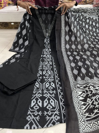 New Printed Cotton Kurta Set With Dupatta