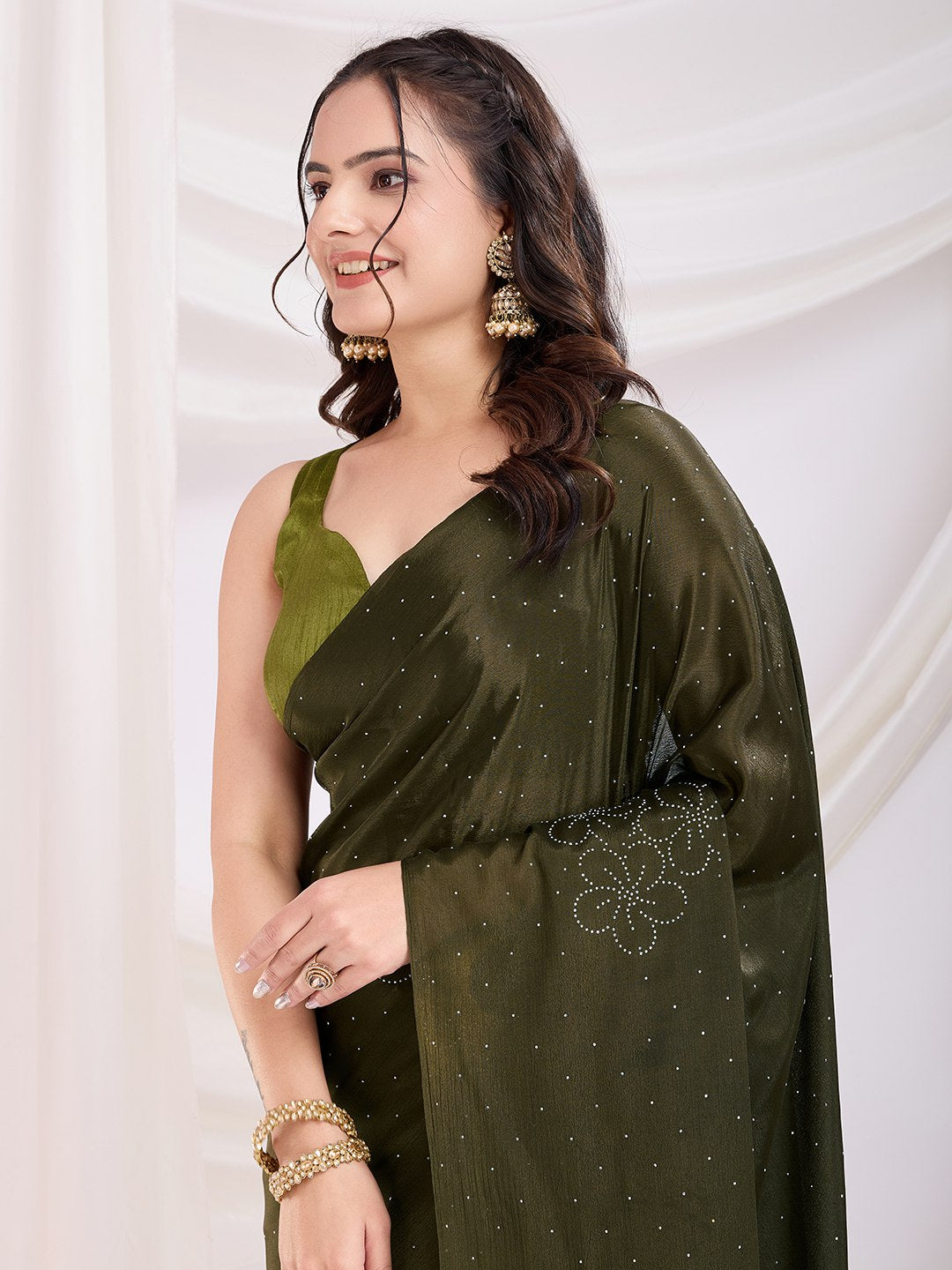 Olive Ready To Wear Rangoli Silk Saree