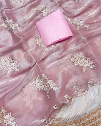 Onion Stylish Zimmy Choo Silk Saree | Clone Design