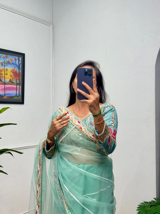 Party Wear Butterfly Net Saree