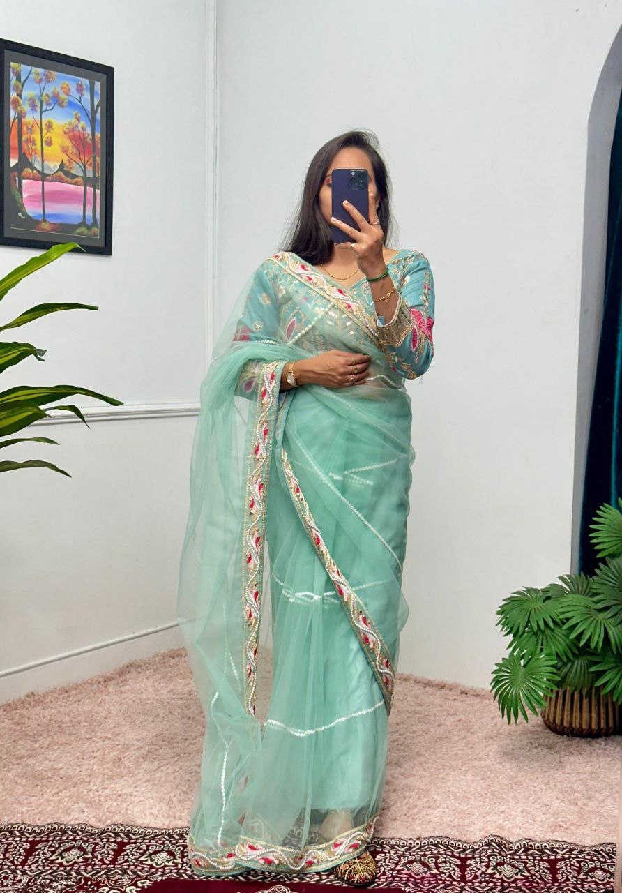 Party Wear Butterfly Net Saree