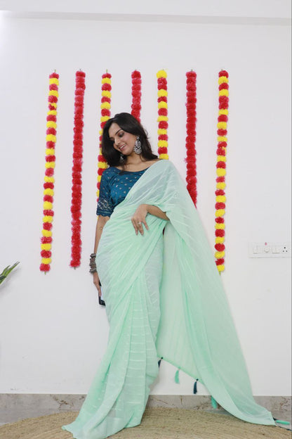 Party Wear Chiffon Saree