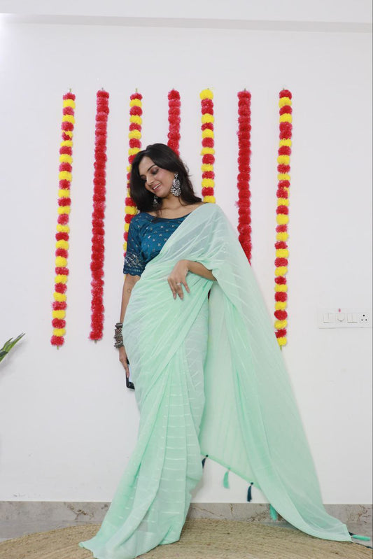 Party Wear Chiffon Saree
