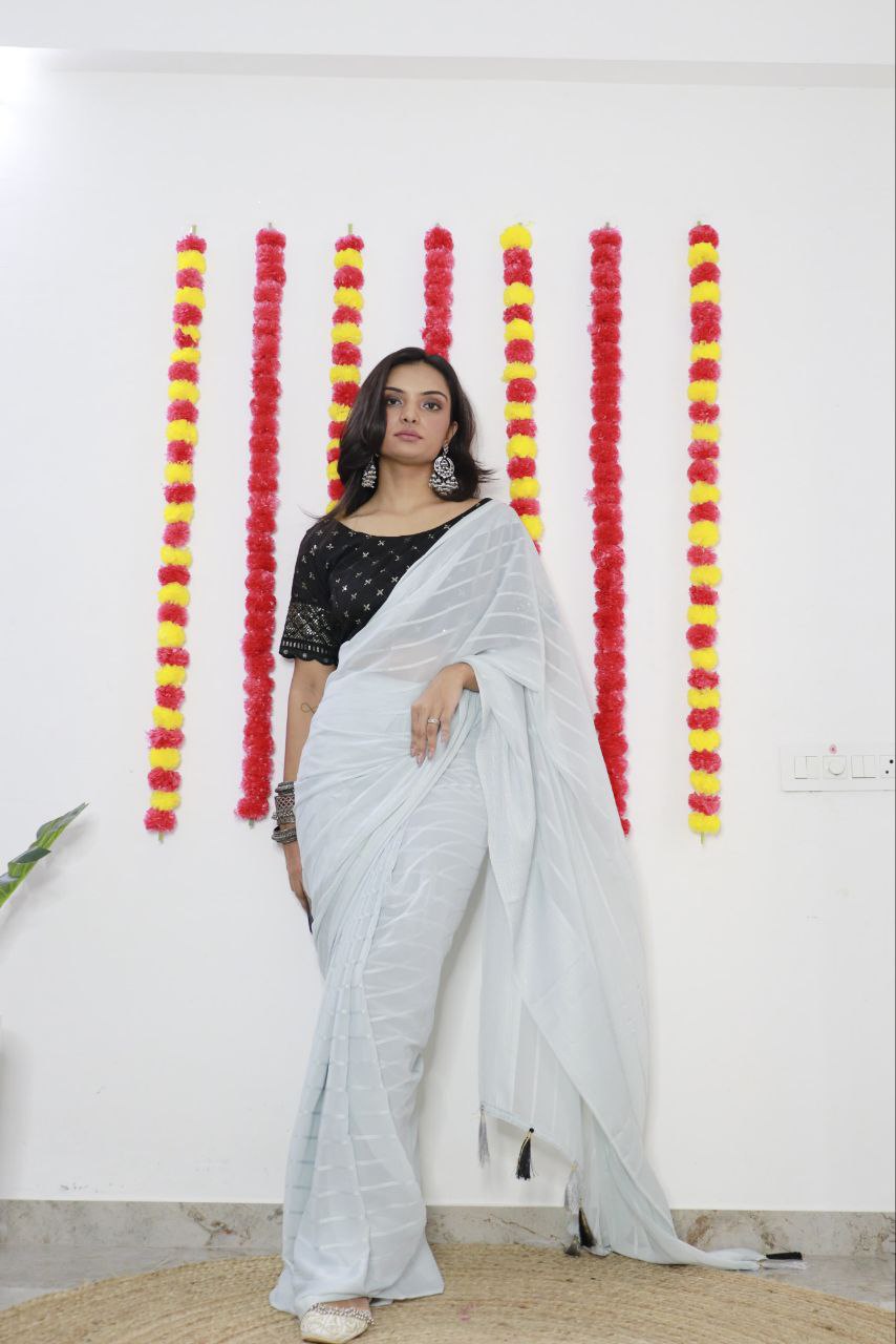 Party Wear Chiffon Saree