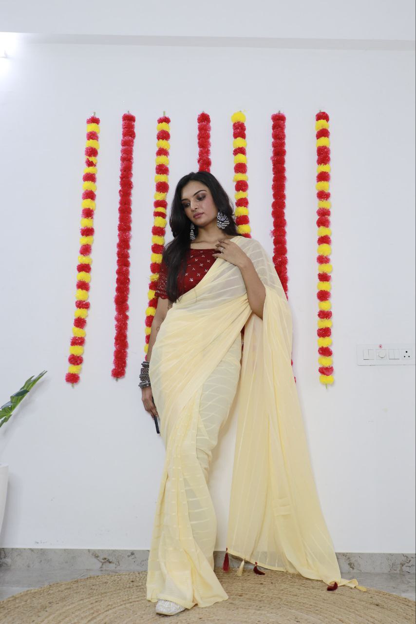 Party Wear Chiffon Saree