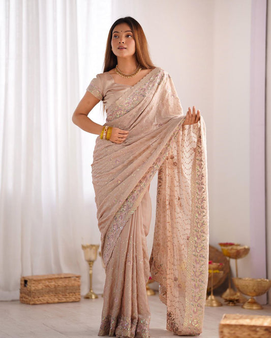 Party Wear Designer Crush Silk Saree