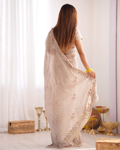 Party Wear Designer Crush Silk Saree