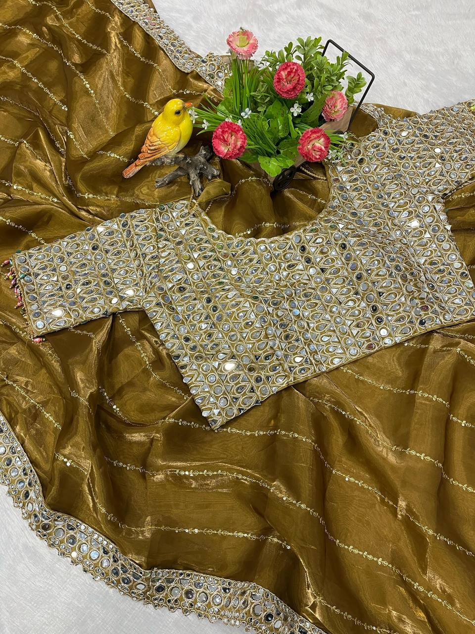 Party Wear Designer Jimmy Choo Silk Saree