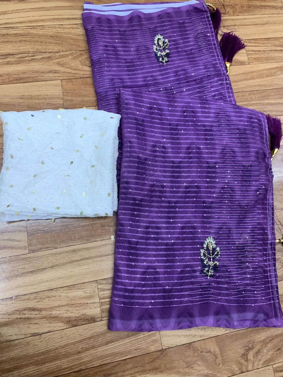 Party Wear Digital Printed Georgette Saree